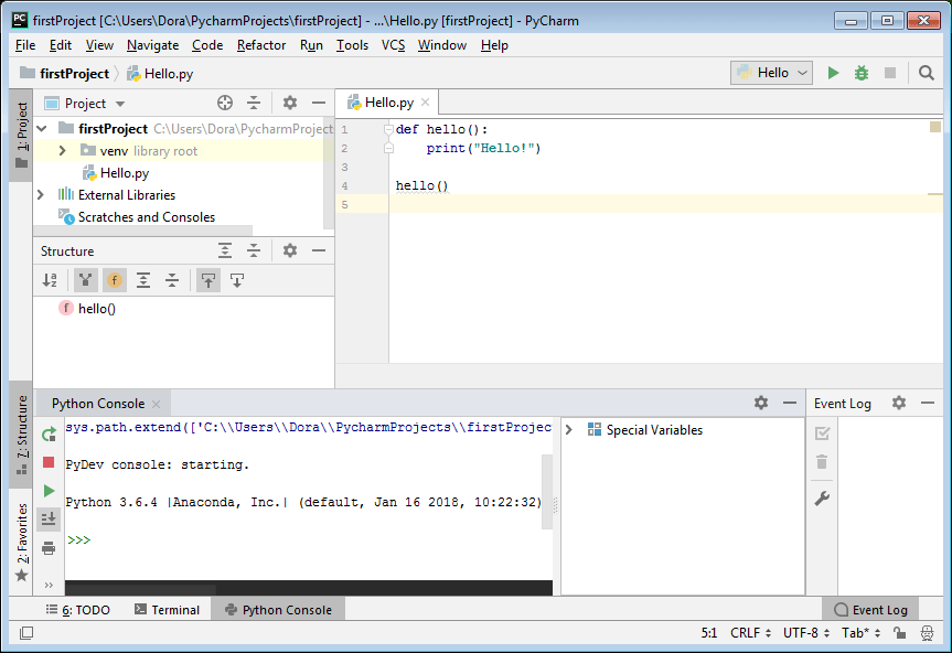 getting started with pycharm educational