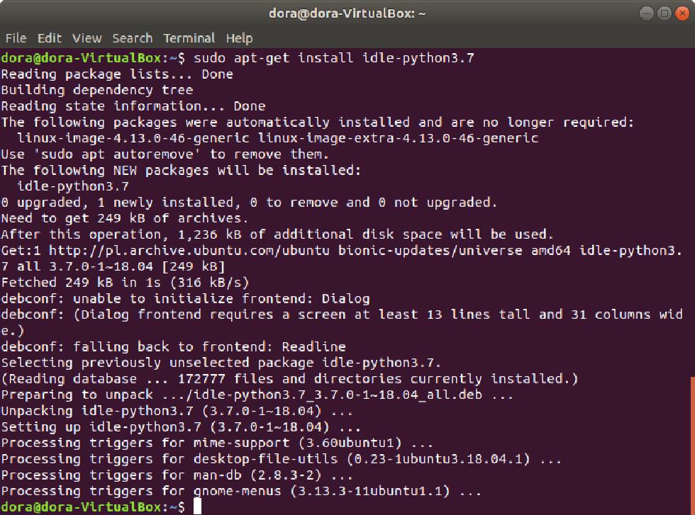 How to install IDLE Python IDE on Ubuntu 18.04
