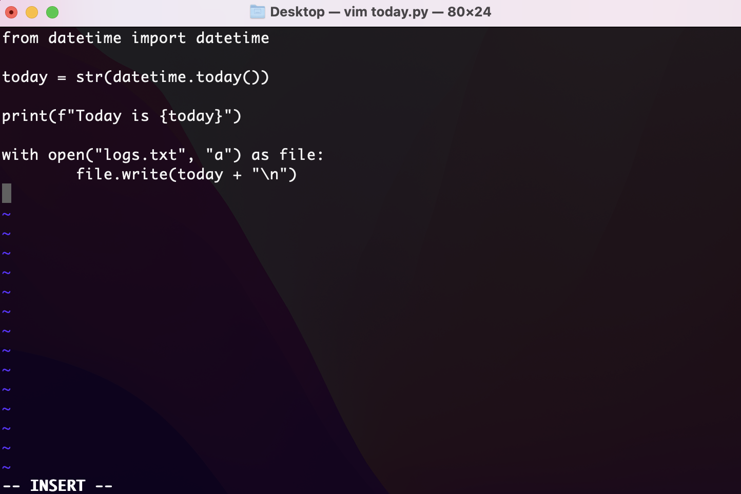 open python files in terminal