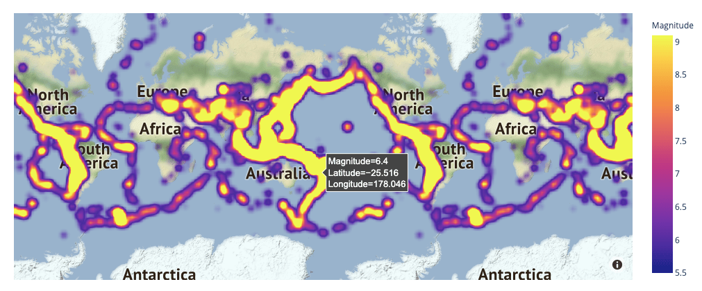 Mapbox density heatmap